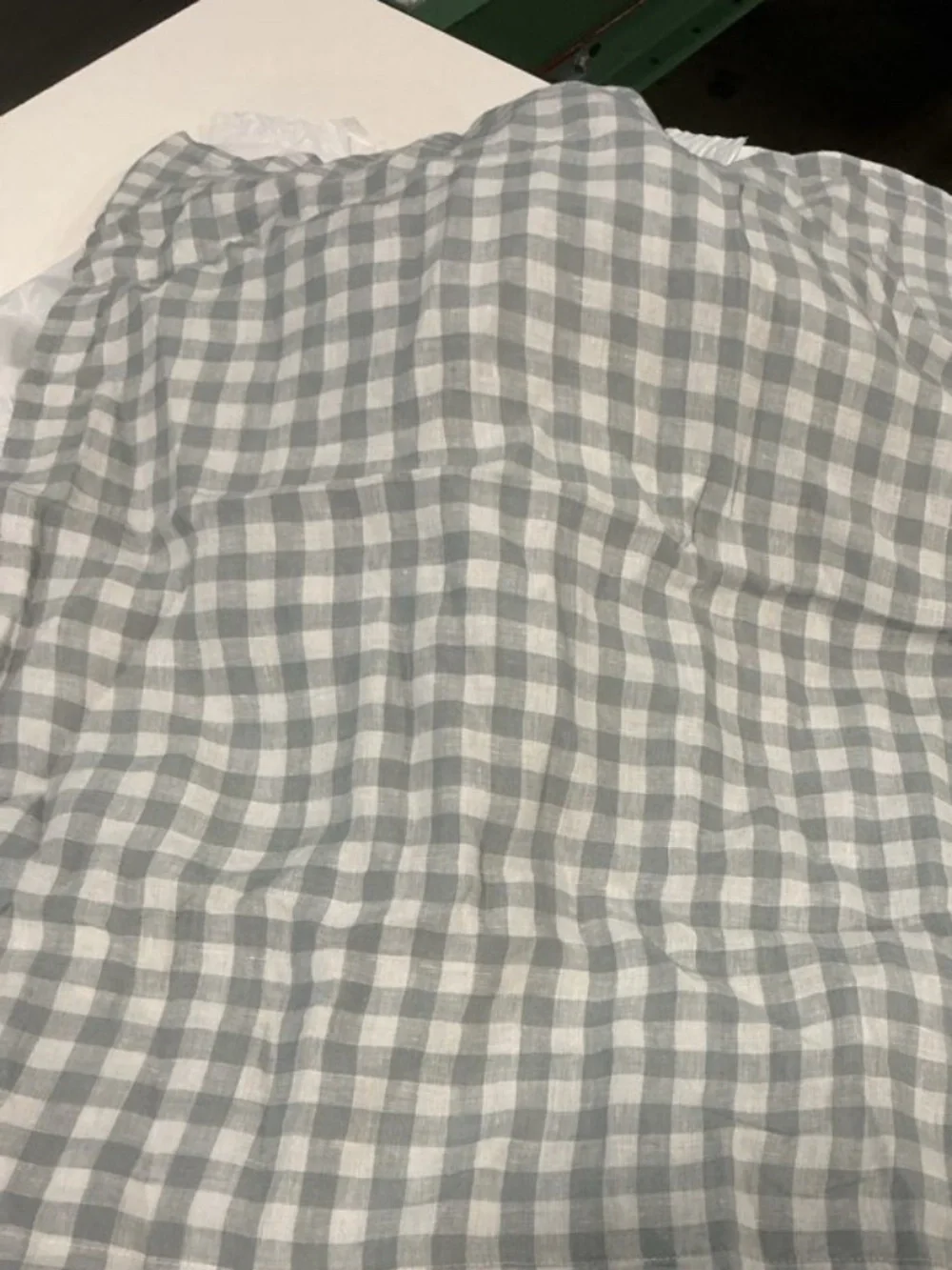 Quince Gray and White Gingham Throw Pillow
